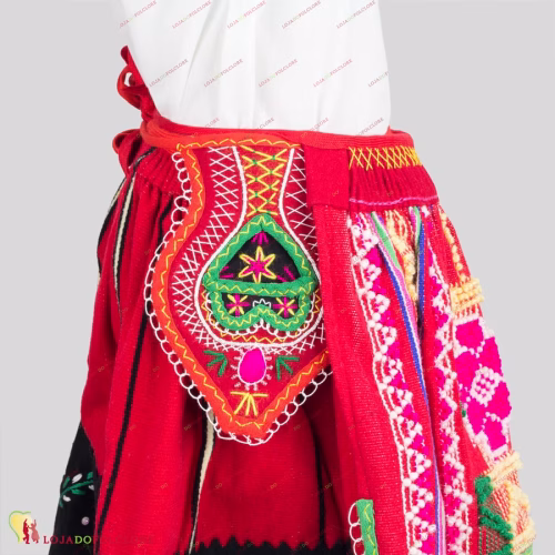 Algibeira - Traje Lavradeira Simples - Criança - Vermelho - Detalhe