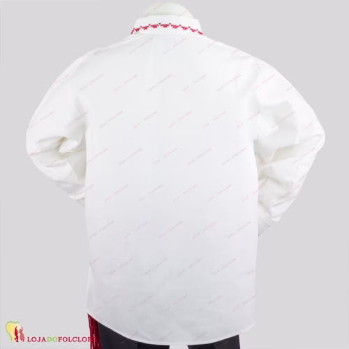 Camisa Algodão - Bordado Viana - Criança - Vermelho - Trás